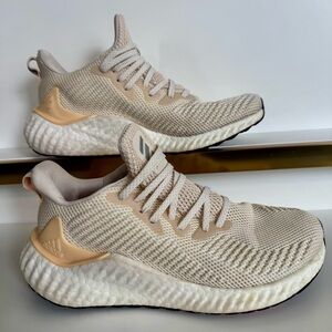 Adidas AlphaBoost Ecru Tint Silver Metallic Glow Orange  G28565 Women Sz 5.5 🌟